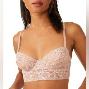 Free People Sorento Demi Longline Underwire Bra In Sweet Nothings